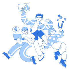 Successful marketing team working together